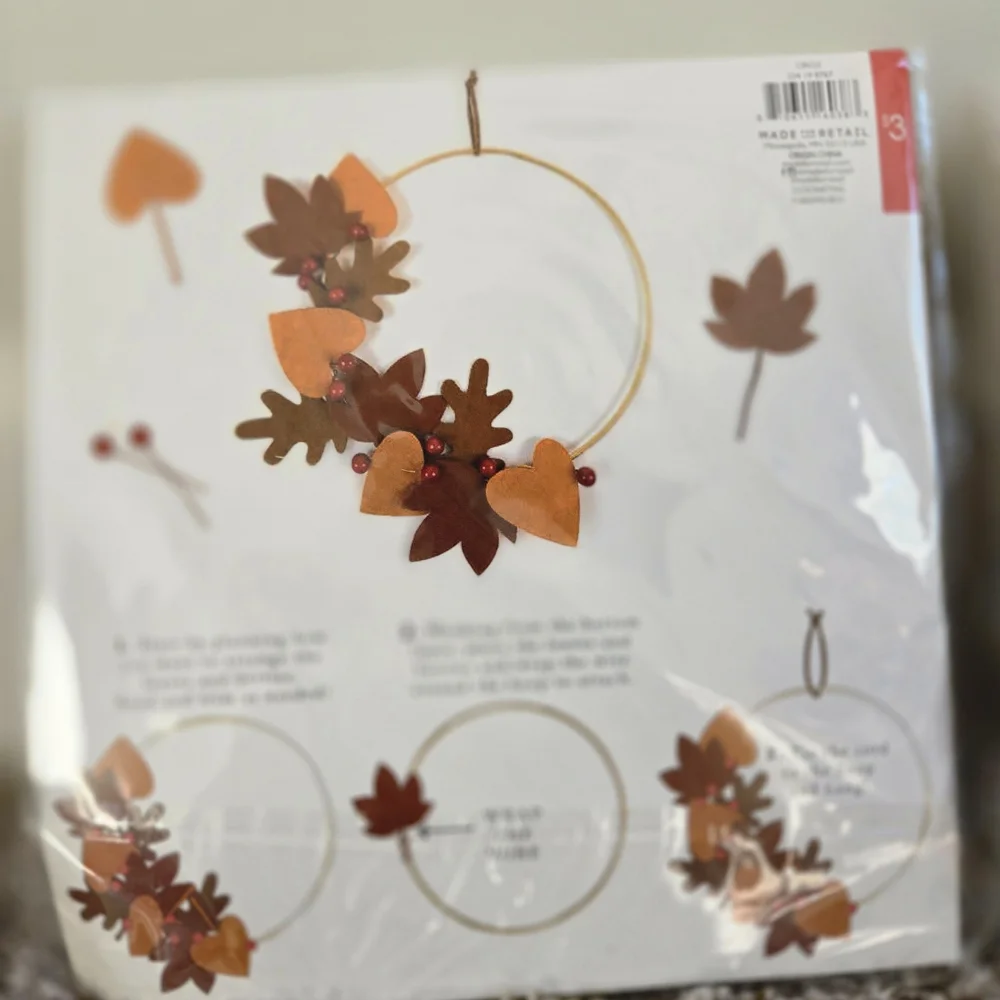 Target Autumn Leaf and Heart Wall Decor Set - Brown and Orange